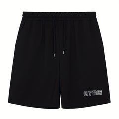 Classic Letter Print Men's Shorts - Summer Outdoor Drawstring Shorts