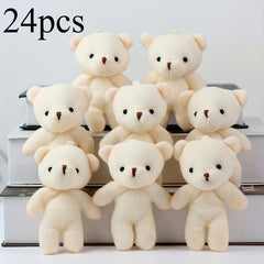 24pcs Bear Plush Toy Keychain Bag Accessory Little Bear Christmas Birthday Gift