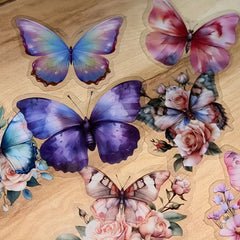 50pcs Butterfly Floral Stickers Self Adhesive Decals for Phone Laptops Journal
