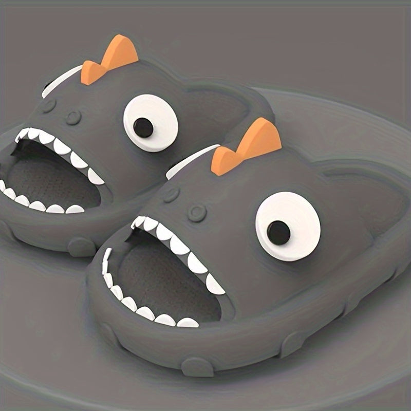 Women's Cartoon Shark Novelty Slippers Open Toe Platform PVC House Slides