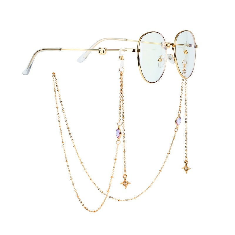 Alloy Butterfly Pendant Glasses Chain Colorful Mask Chain Necklace