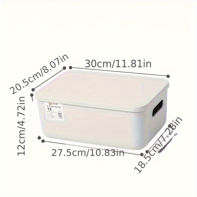 Plastic Storage Basket with Lid for Snacks and Cosmetics