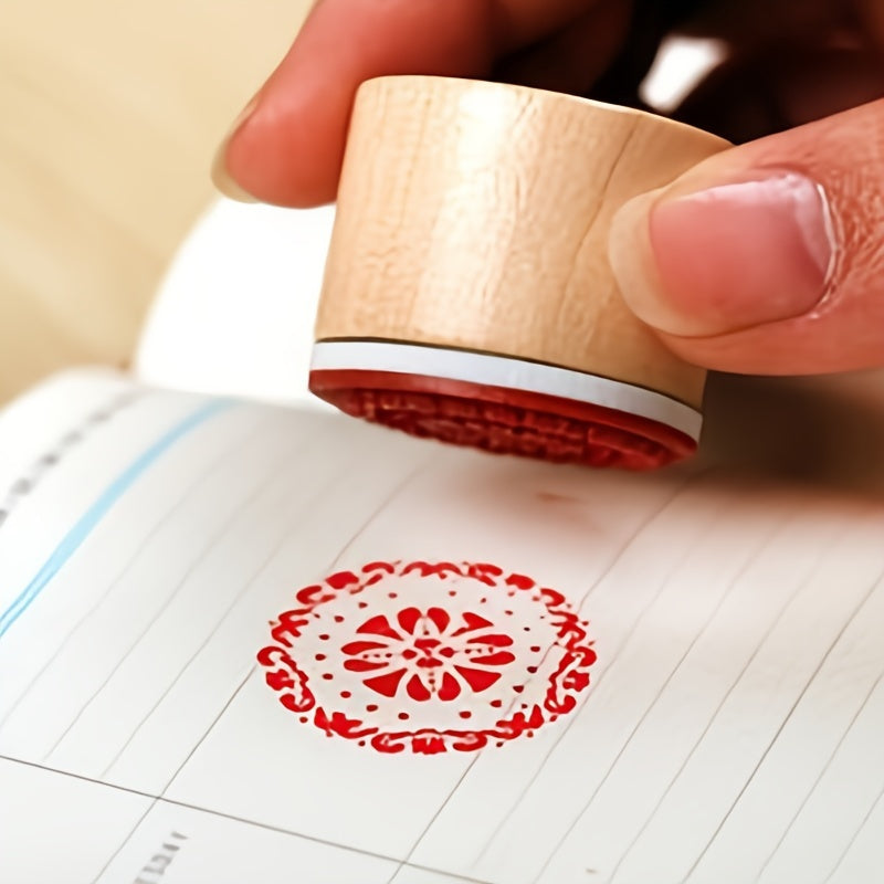 6pcs Floral Engraving Pattern Rubber Stamp for Scrapbooking DIY Craft