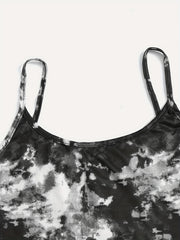 Tie Dye Pajama Set V Neck Cami & Shorts Sleepwear