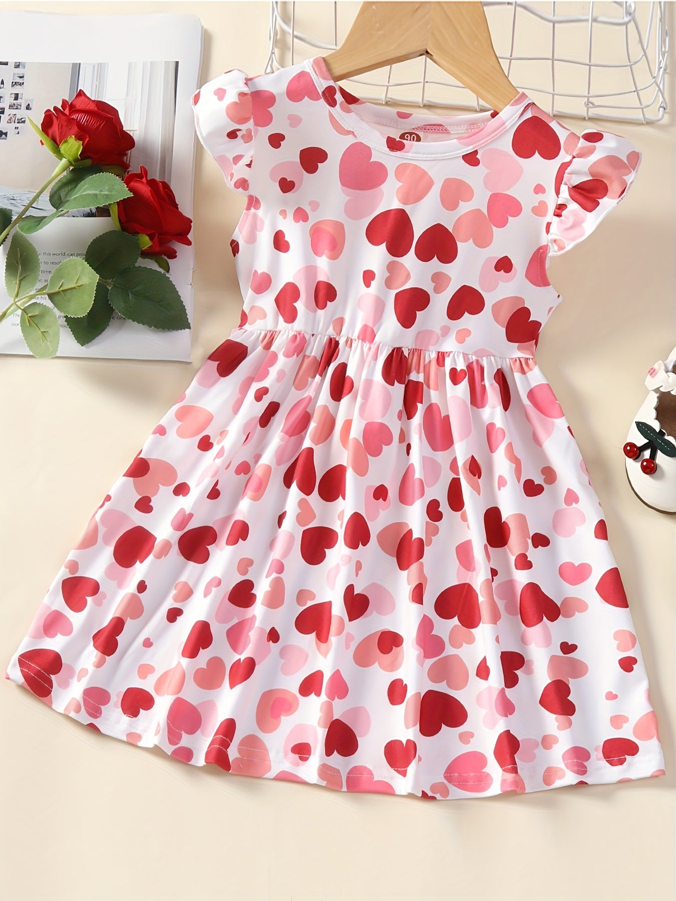Summer Ruffle Short Sleeve Floral Tropical Dress Toddler Girls