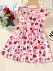 Summer Ruffle Short Sleeve Floral Tropical Dress Toddler Girls
