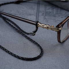 Men's Leather Rope Chain Glasses Lace Up Sunglasses Lace Up Outdoor Sports