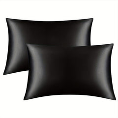 2pcs Silvery Grey Silk Pillowcase Satin Pillowcase with Envelope Closure