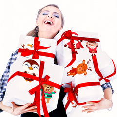 6pcs Christmas Santa Claus Face Changing Stickers DIY Puzzle Stickers
