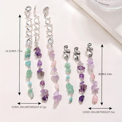 Colorful Stone Tassel Hair Jewelry for Braids Crystal Accessories for Women