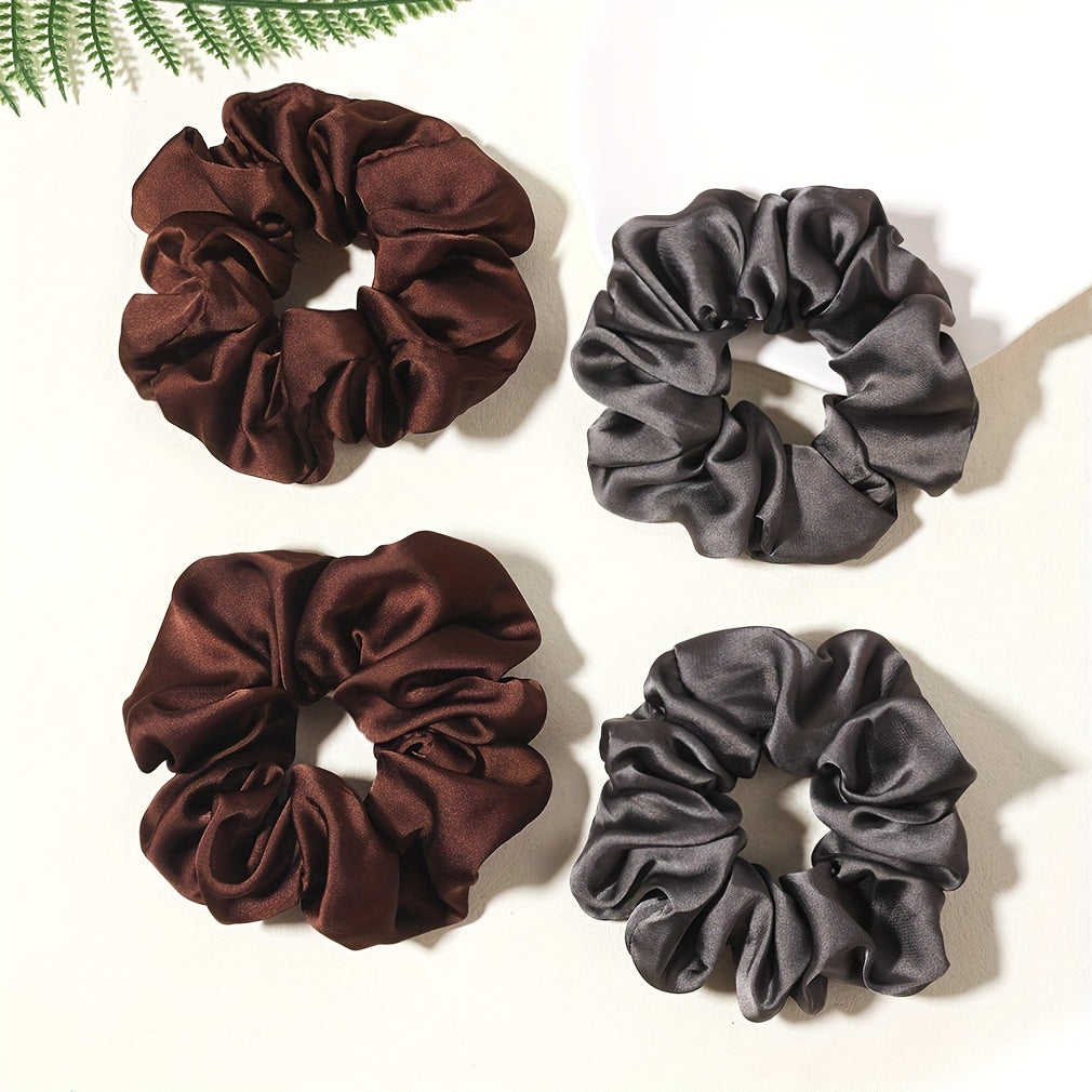4pcs Satin Scrunchies Hair Tie Soft Hair Rope Bracelet