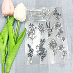 Flower Background Transparent Stamp Silicone Stamp Painting Tool Clip Art DIY 