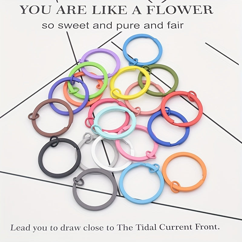 Colorful Metal Keychain Split Ring DIY Accessories