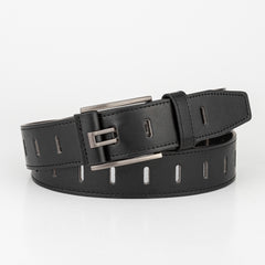 Casual Men's PU Leather Belt with Wide Stitch Buckle
