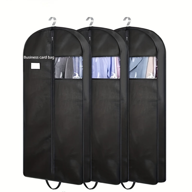 Minimalist Clothes Storage Hanging Bag Solid Zipper Organizer Dustproof Bag