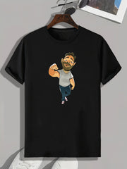 Cartoon Buddy Print Men's Comfy T shirt Active Slightly Stretch Tee
