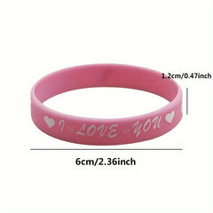 8pcs Love Pattern Silicone Bracelet Holiday Party Gift