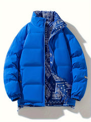Men's Reversible Paisley Pattern Jacket for Fall Winter