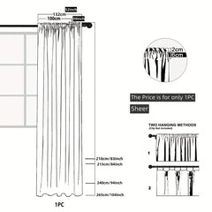 Flower Pattern Sheer Curtain for Living Room