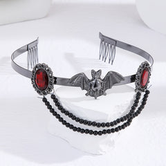 Red Rhinestone Tiara Headband for Halloween Cosplay