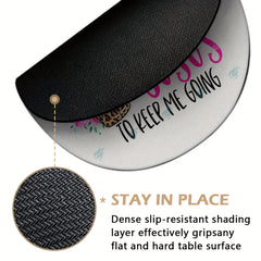 Coffee Pattern Round Mouse Pad 7.87in Non-slip Rubber Game Office Mouse Pad