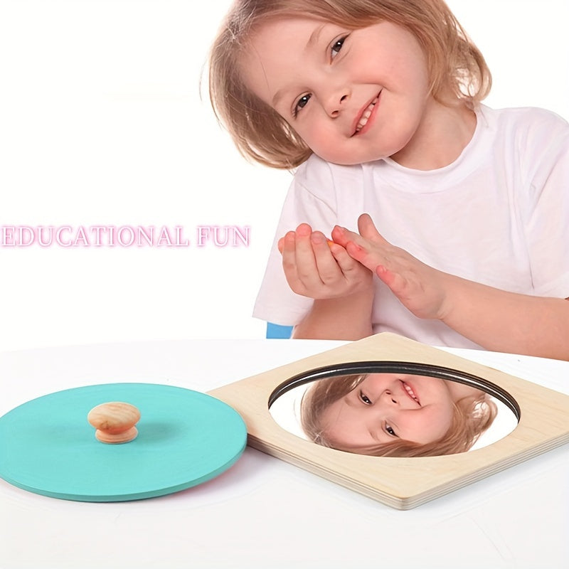 Wooden Mirror Puzzle Busy Board Early Learning Sensory Toy