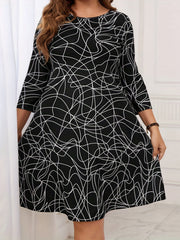  Stripe Print A Line Dress