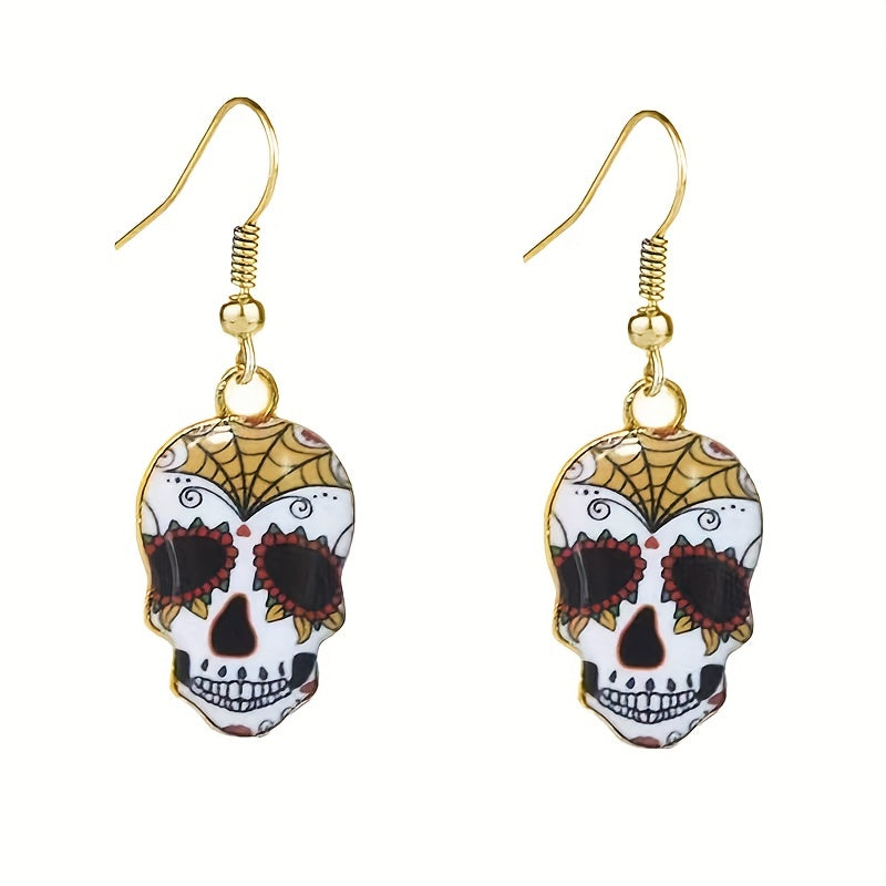 Halloween Party Funny Skull Ghost Head Earrings
