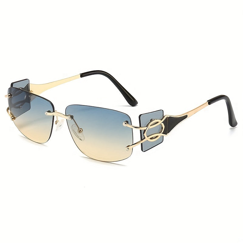 Y2K Rimless Sunglasses Gradient Metal UV400