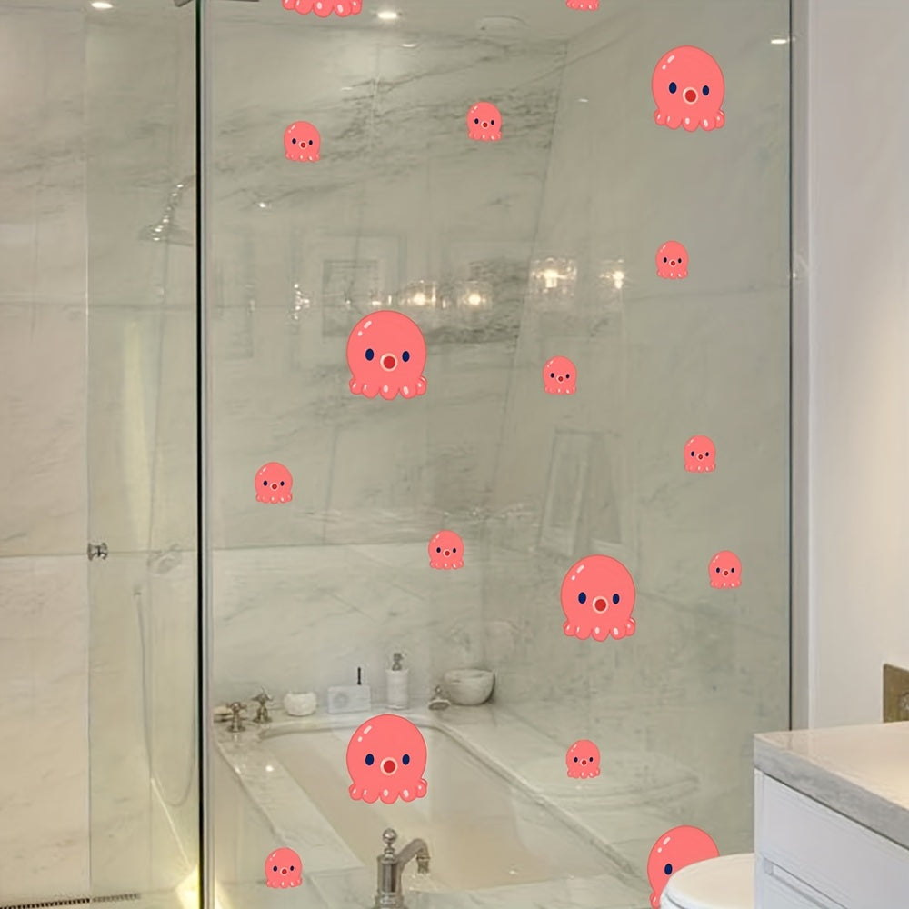 6Pcs Cartoon Octopus Bathtub Stickers Waterproof