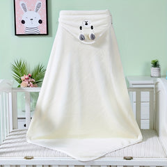 Baby Animal Hooded Bath Towel Coral Fleece Blanket