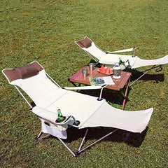 Portable Folding Chair with Cup Holder & Pillow for Outdoor Adventures