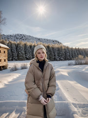 Women's Over The Knee Puffer Hooded Jacket