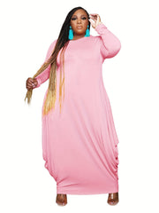  Long Sleeve Maxi Dress All Cover Notched