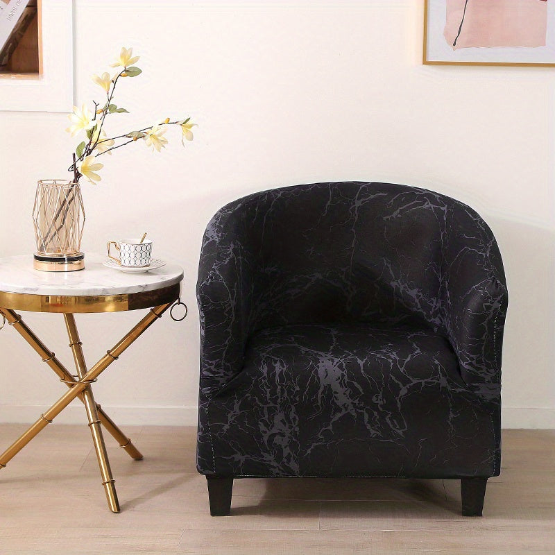 Stretch Club Chair Slipcover Geometric Pattern