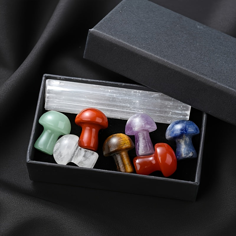 5" Gemstone Mushroom Decoration Healing Crystals Reiki Chakra Figurine