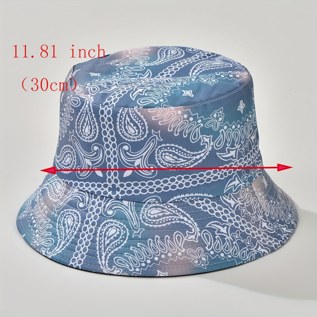 Paisley Print Bucket Hat Letter Graffiti Print Basin Hat Casual Sunscreen Fisher