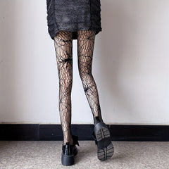 Halloween Spider Pattern Fishnet Tights High Waist Mesh Pantyhose