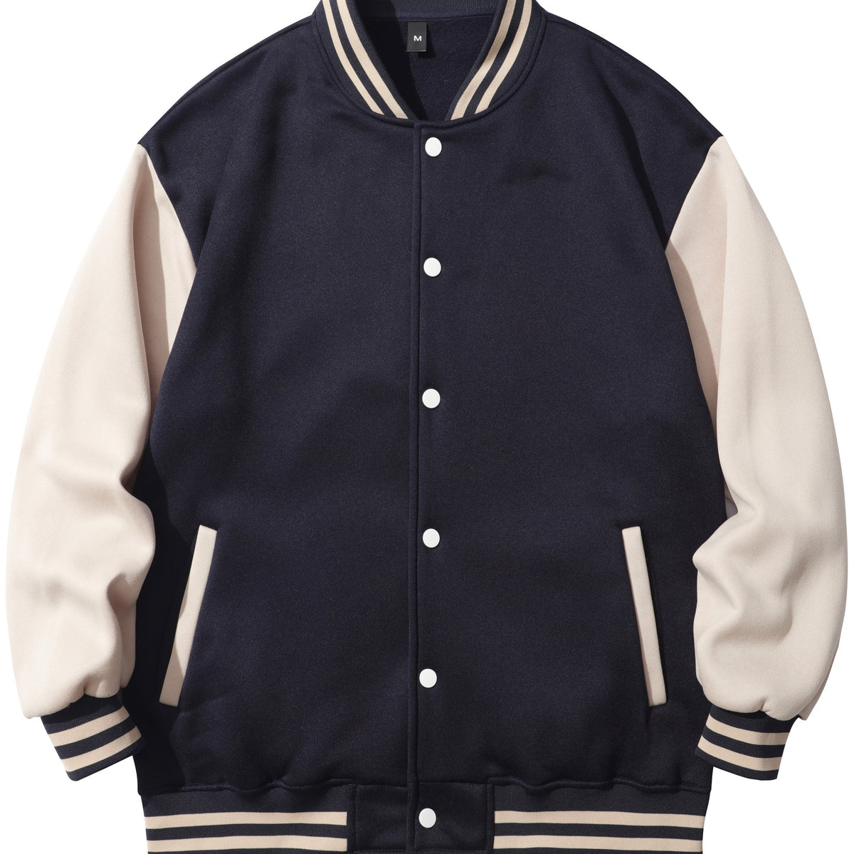Men's Varsity Jacket Casual Block Button Up Jacket Spring Fall