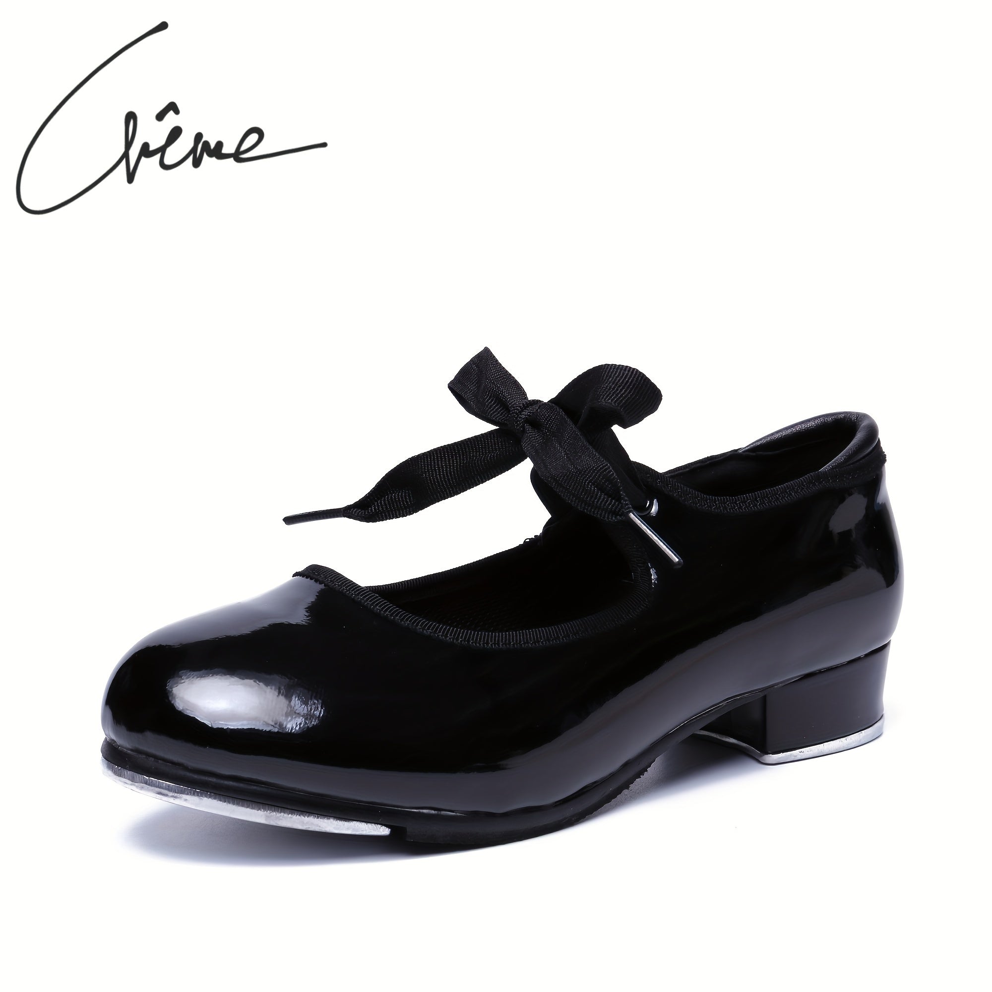 Women's Backless Tap Dance Shoes Soft Leather Dance Shoes with Bowknot
