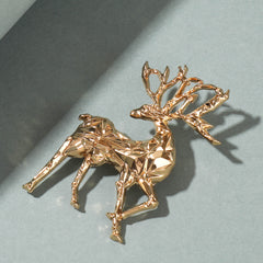 Men's Christmas Deer Animal Brooch Collar Pin