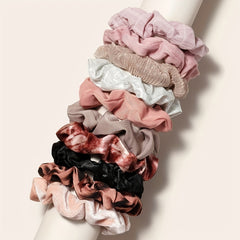 10pcs Mixed Scrunchie Hair Tie Hair Accessories For Women Girls