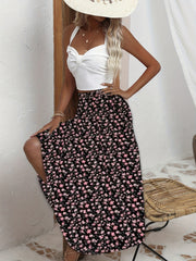 Floral Print A-Line Skirt High Waist Women's Clothing