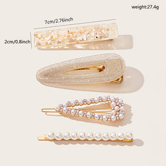 Pearl Zircon Sparkling Hair Clip Set