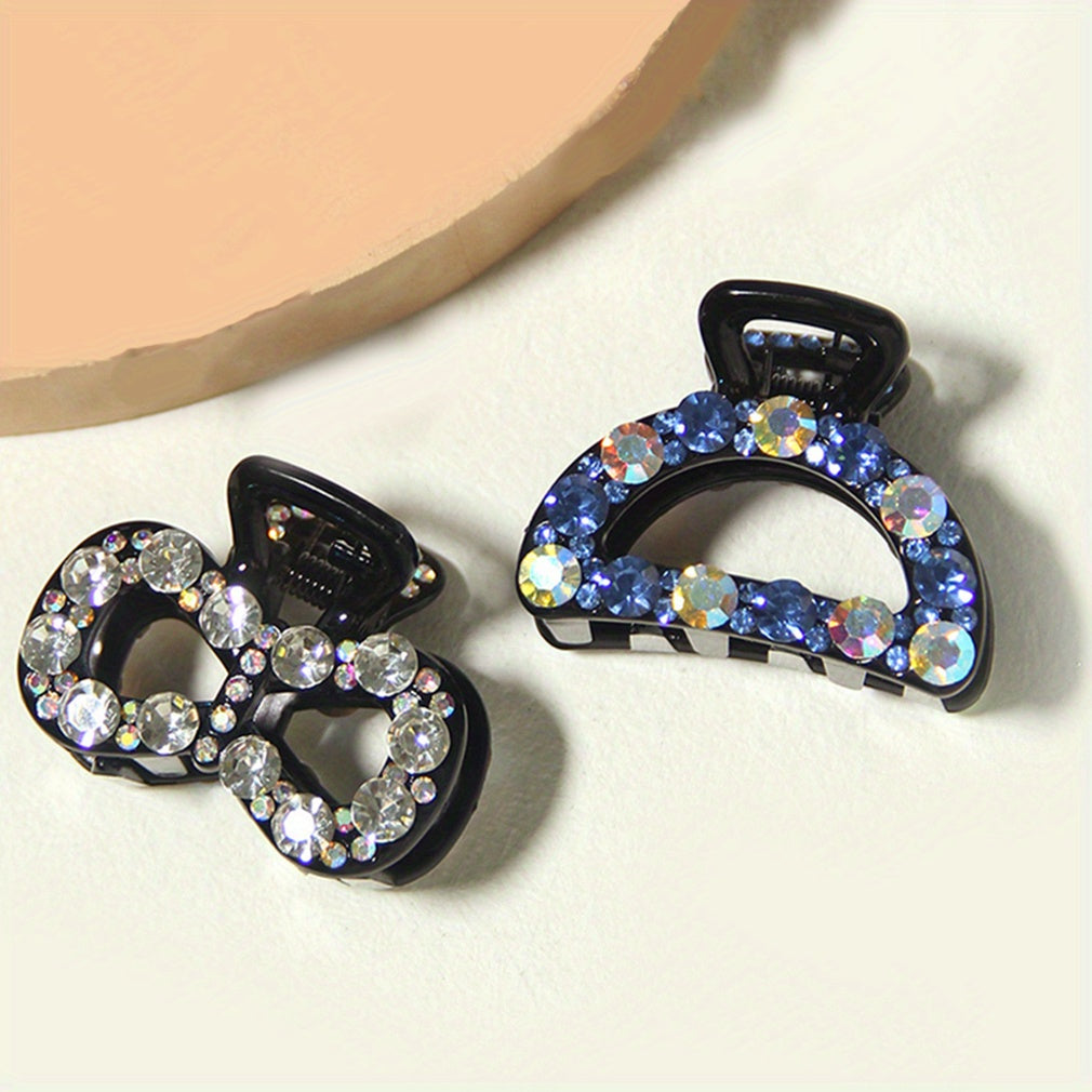 Rhinestone Hair Claw Set Mini Shark Claw Ponytail Holder Vintage Hair Accessorie