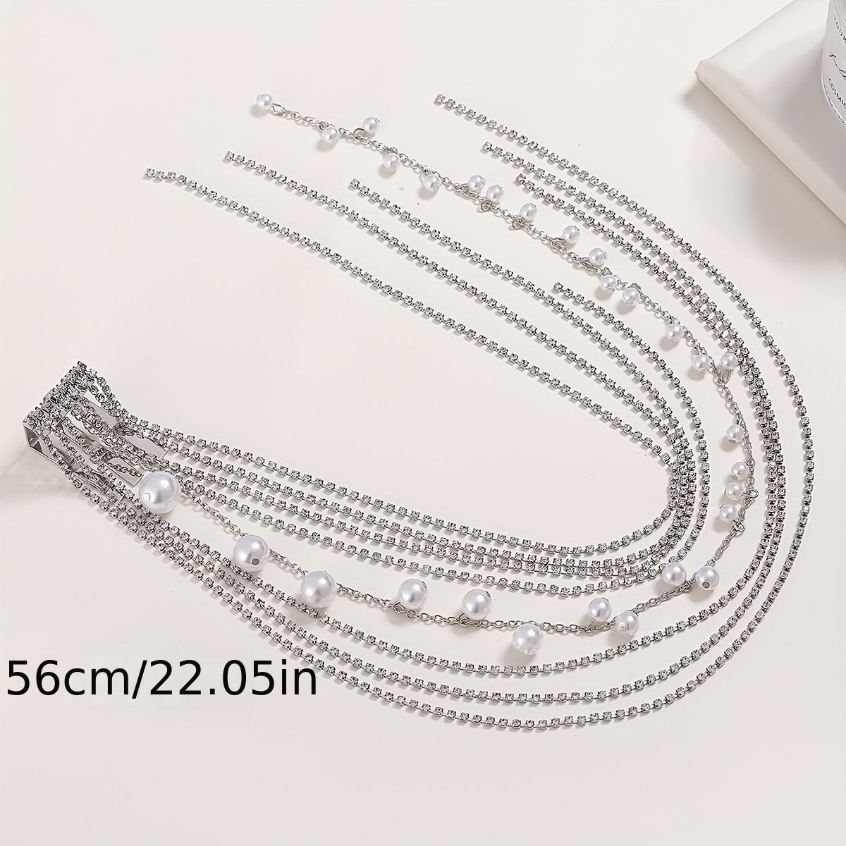 Rhinestone Tassel Hair Comb Back Head Ponytail Clip Y2K Style