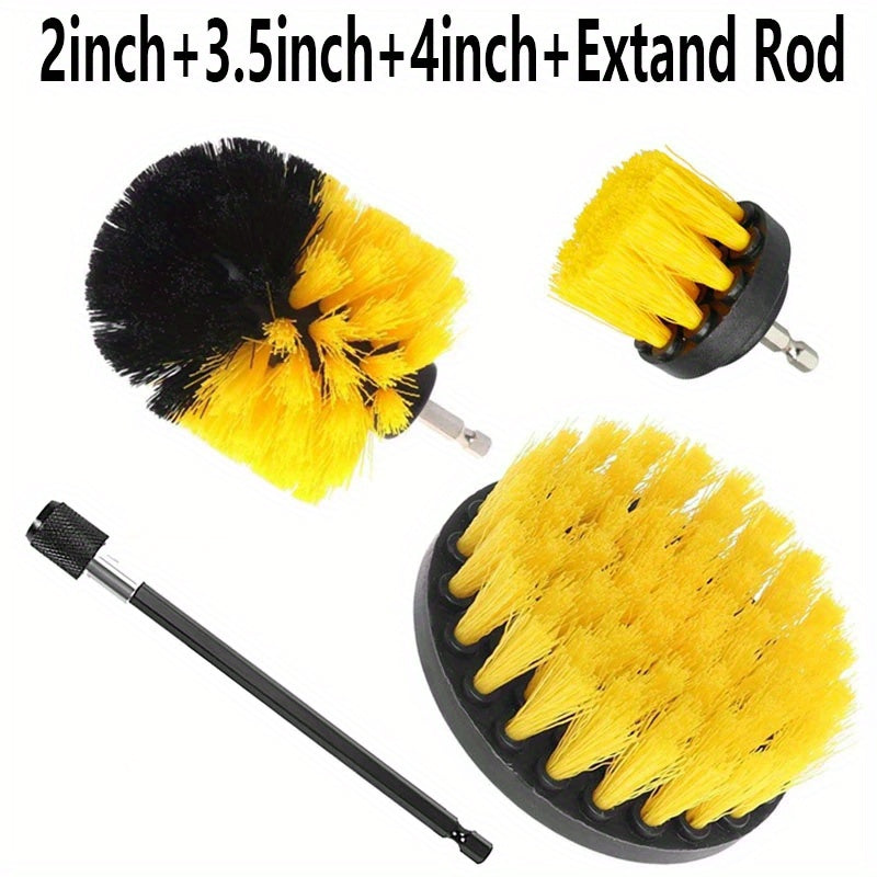 4 Piece Drill Brush Attachment Set Power Scrubber Cleaning Kit