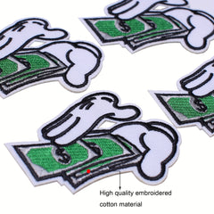 5pcs Money Patches Iron On Sew On Embroidered Applique Repair Patch DIY Crafts