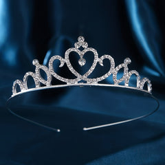 Silver Rhinestone Hair Band Queen Style Headpiece Crown Tiara