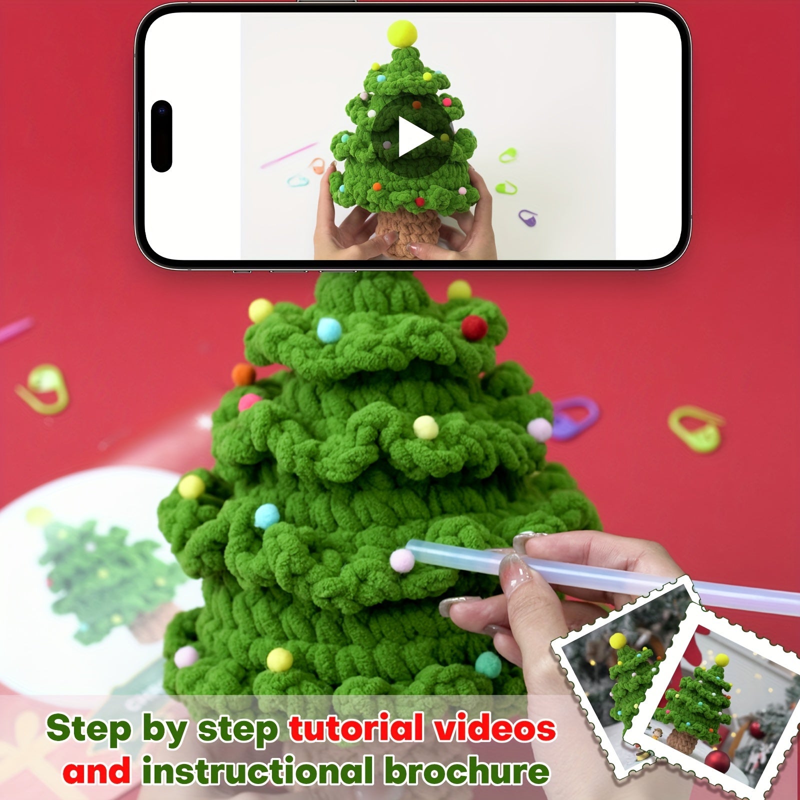Crochet Material Package Ice Strip Christmas Tree Diy Ornaments Gift